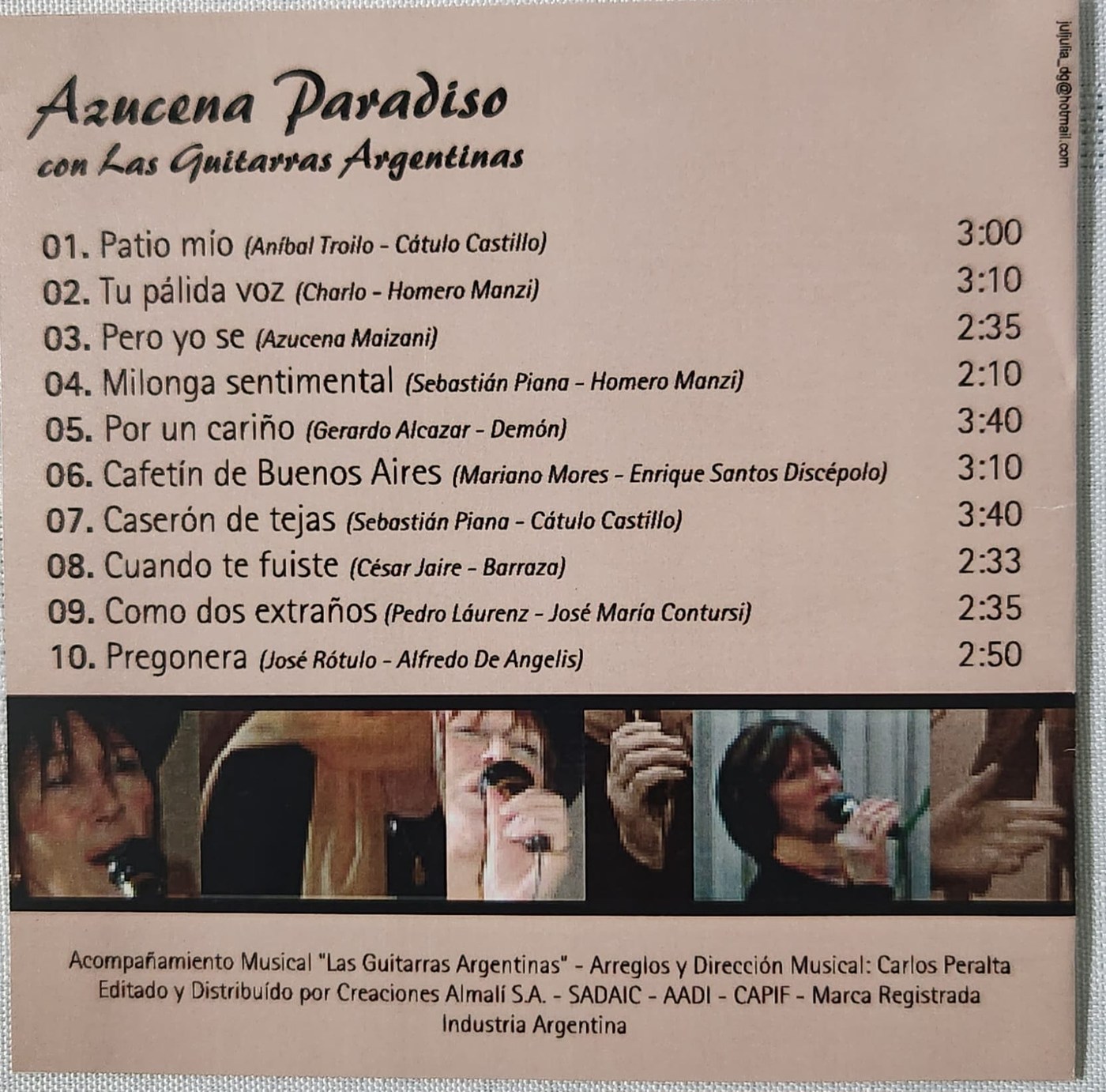 Original album track list